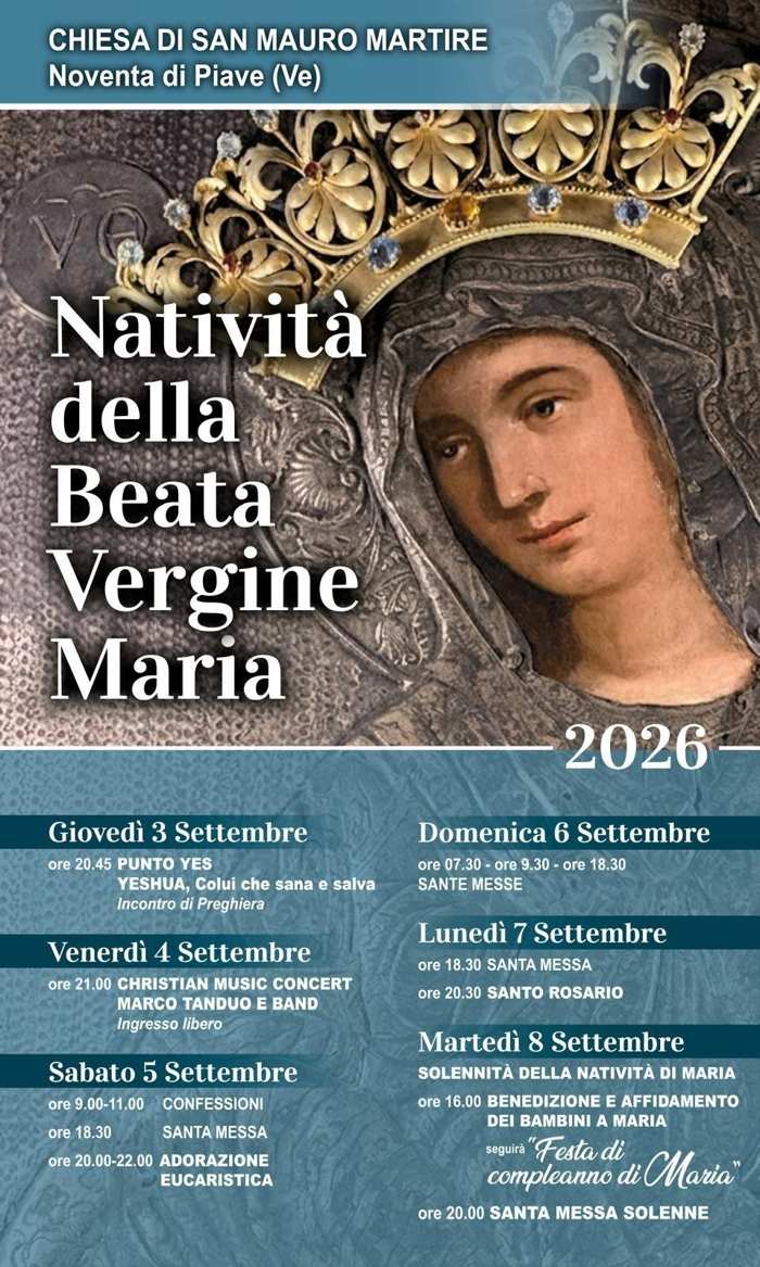 Volantino appuntamenti in Chiesa 3-8 settembre 2026